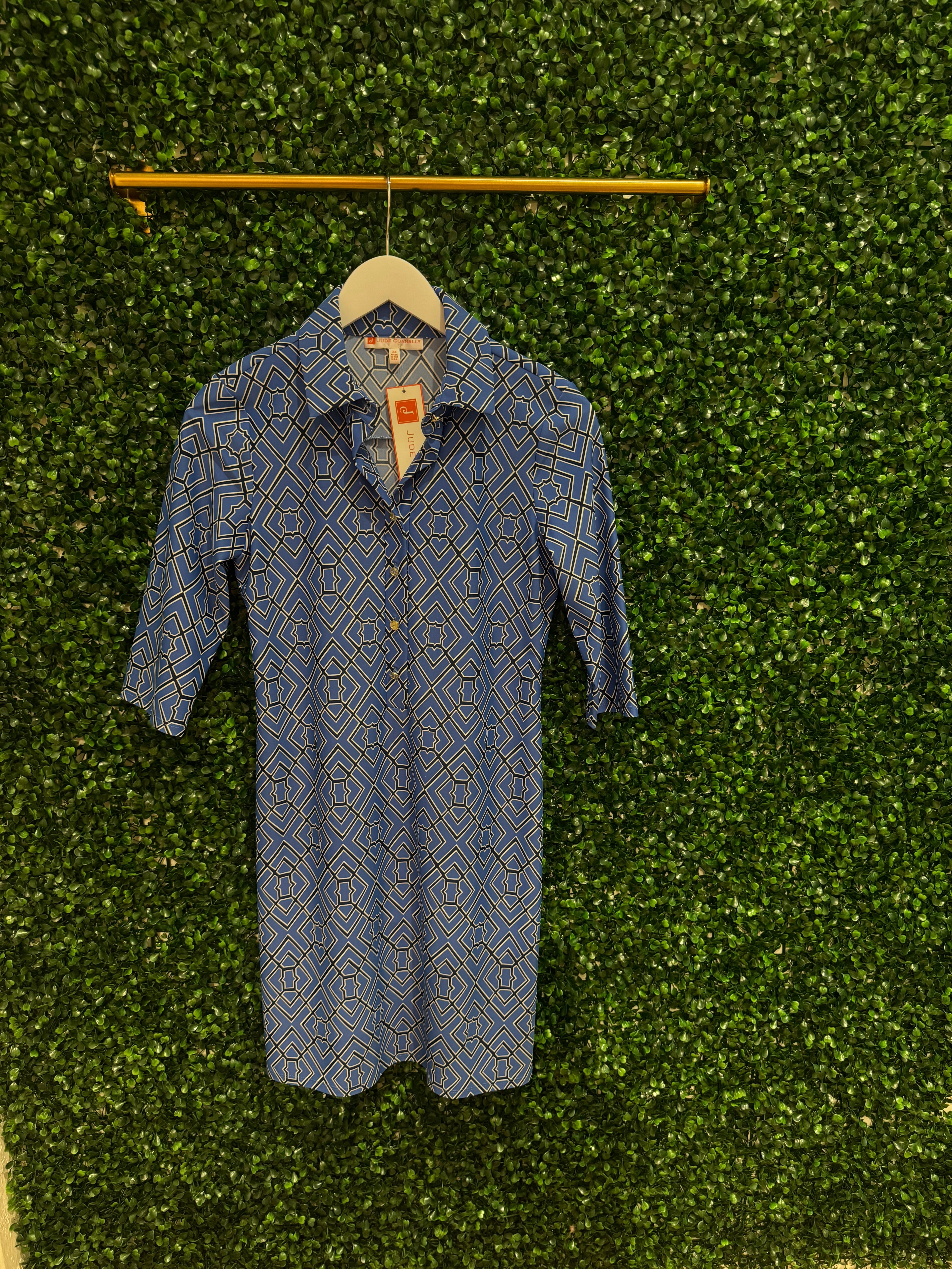 Jude Connally Susanna Dress - Garden Lattice French Blue