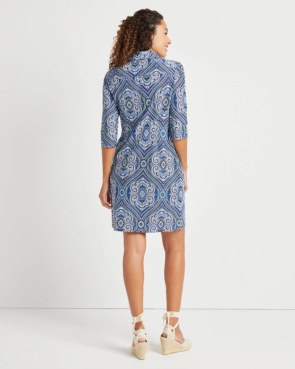 Jude Connally Susanna Dress - Paisley Medallion Sky