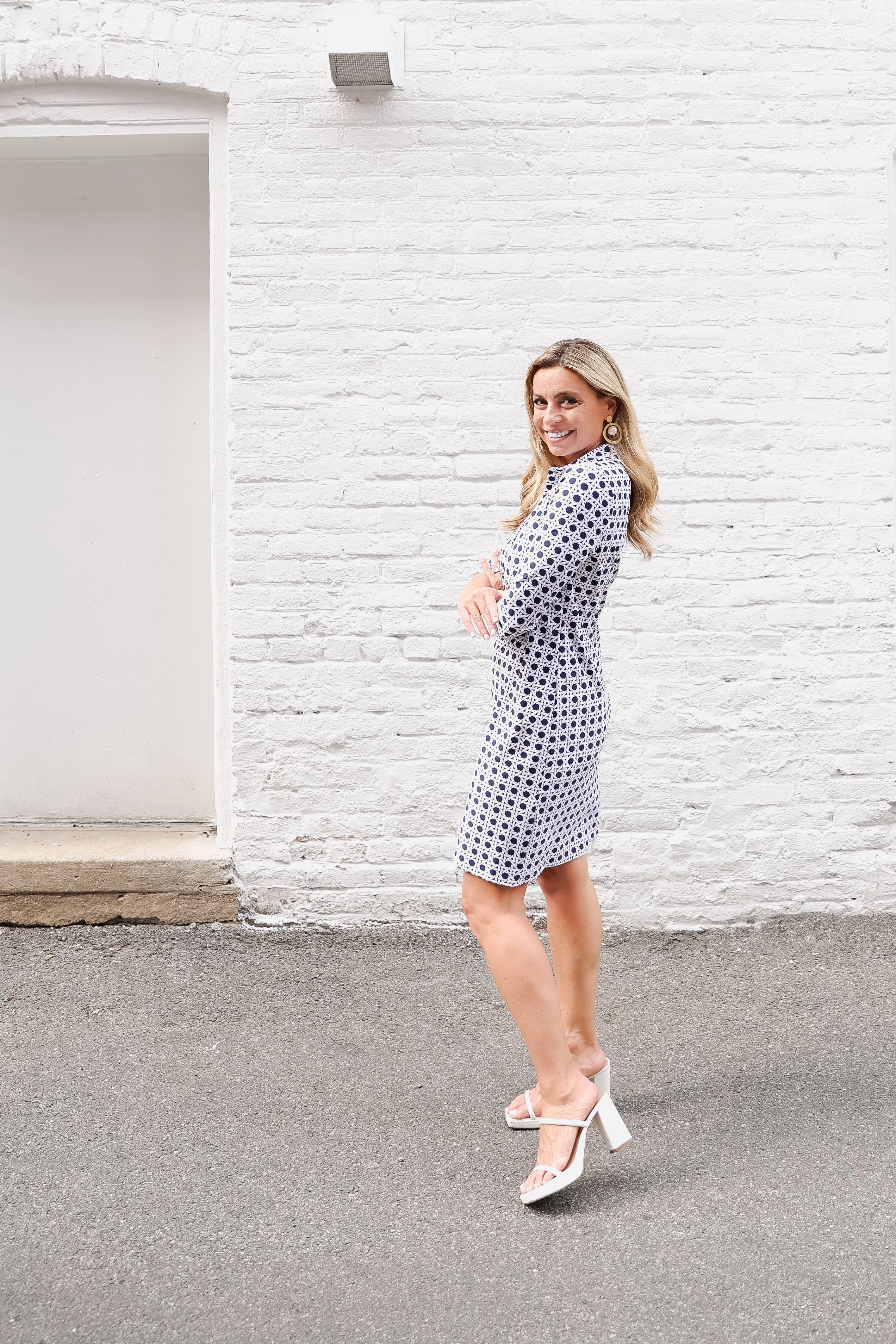 Jude Connally Susanna Dress - Petite Rattan Navy