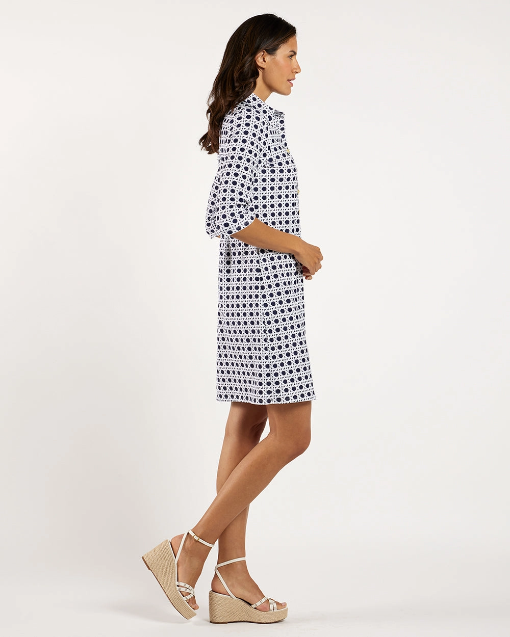 Jude Connally Susanna Dress - Petite Rattan Navy