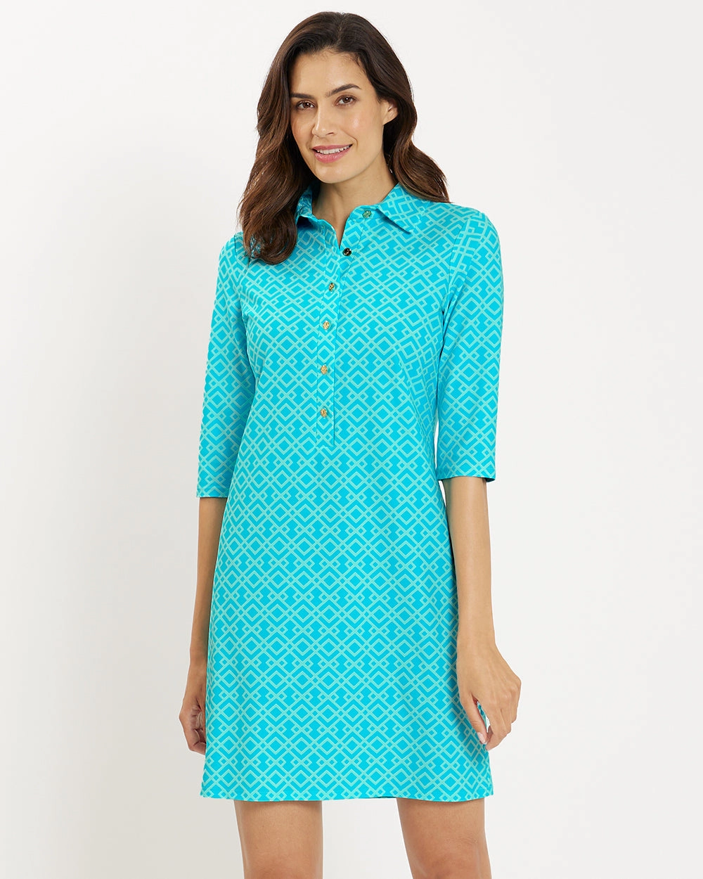 Jude Connally Susanna Dress - Trellis Trio Aqua