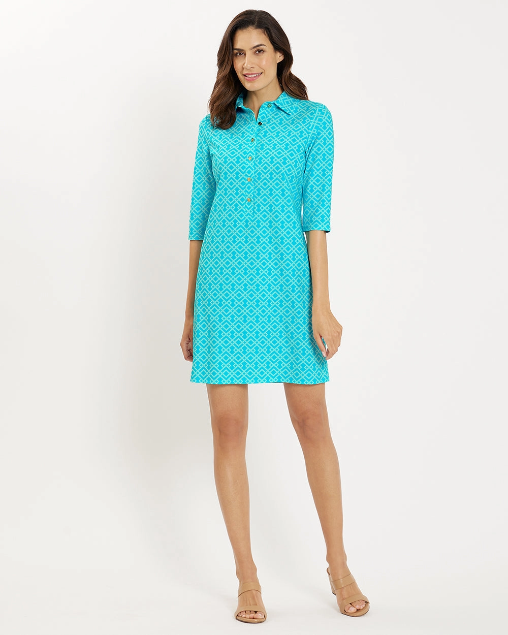 Jude Connally Susanna Dress - Trellis Trio Aqua