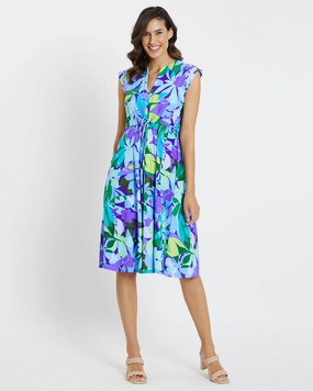 Jude Connally Tess Midi Dress - Kaleidoscope Floral Iris maxi dresses clearance