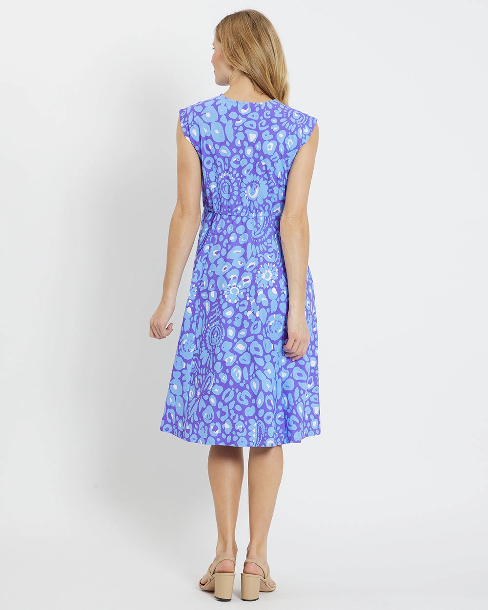 Jude Connally Tess Midi Dress - Whimsical Cheetah Iris