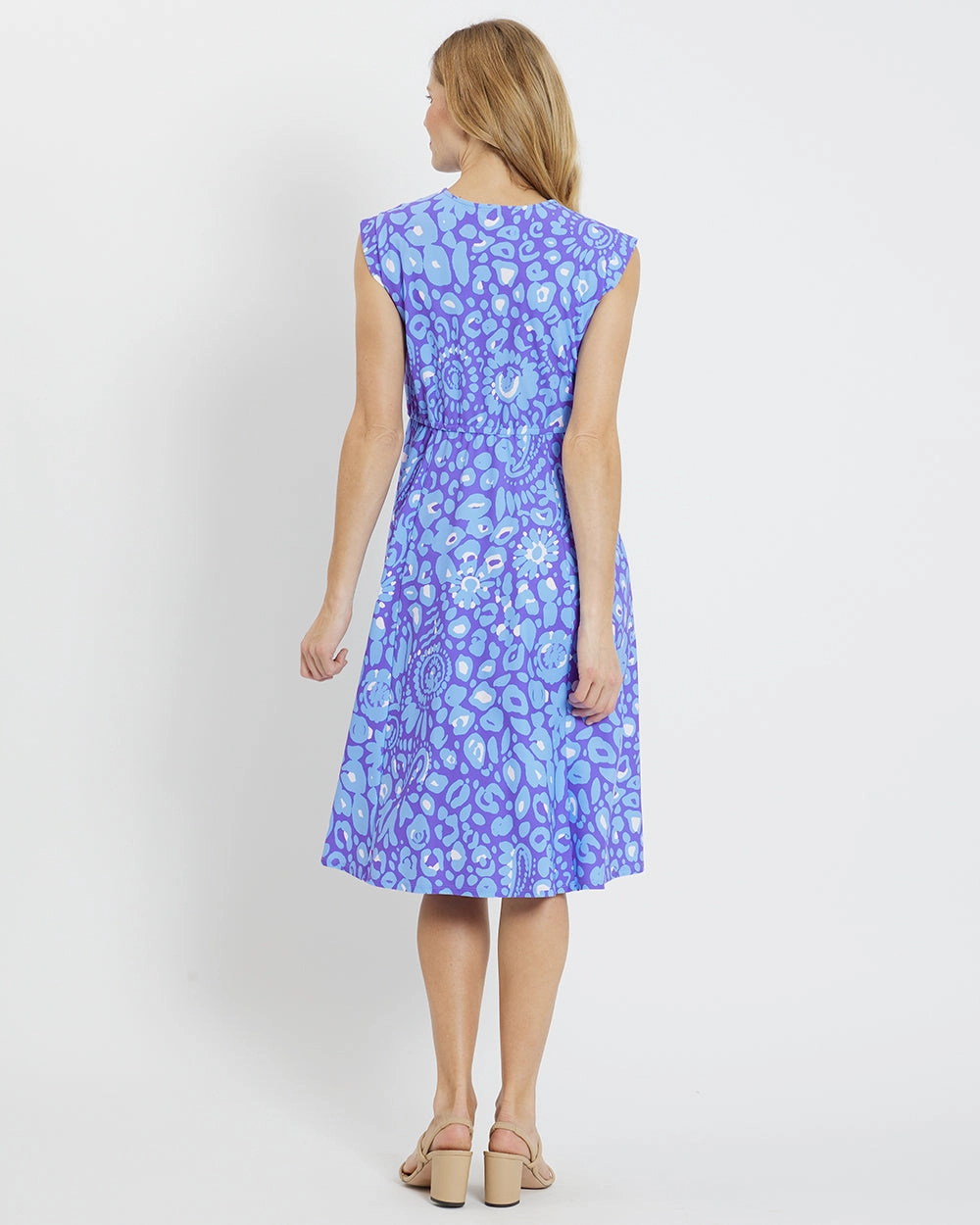 Jude Connally Tess Midi Dress - Whimsical Cheetah Iris