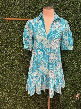 Jude Connally Tierney Dress - Enchanted Sea Aqua maxi dresses clearance