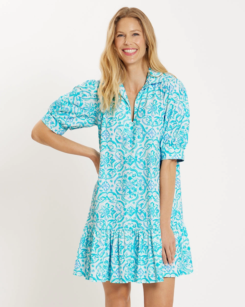 Jude Connally Tierney Dress - Painted Tile Aqua