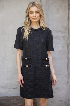 Kennedy Tweed Dress Black maxi dresses clearance
