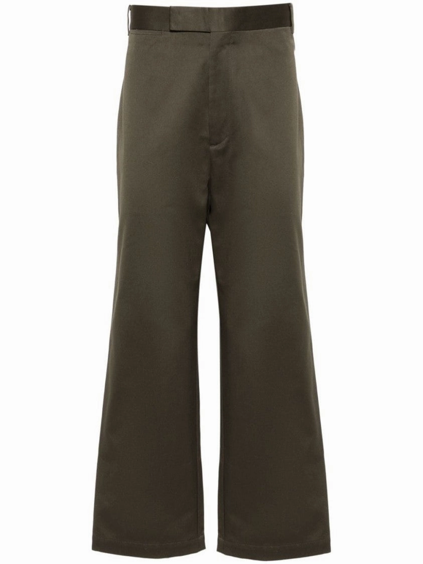 Khaki Green Cropped Trousers