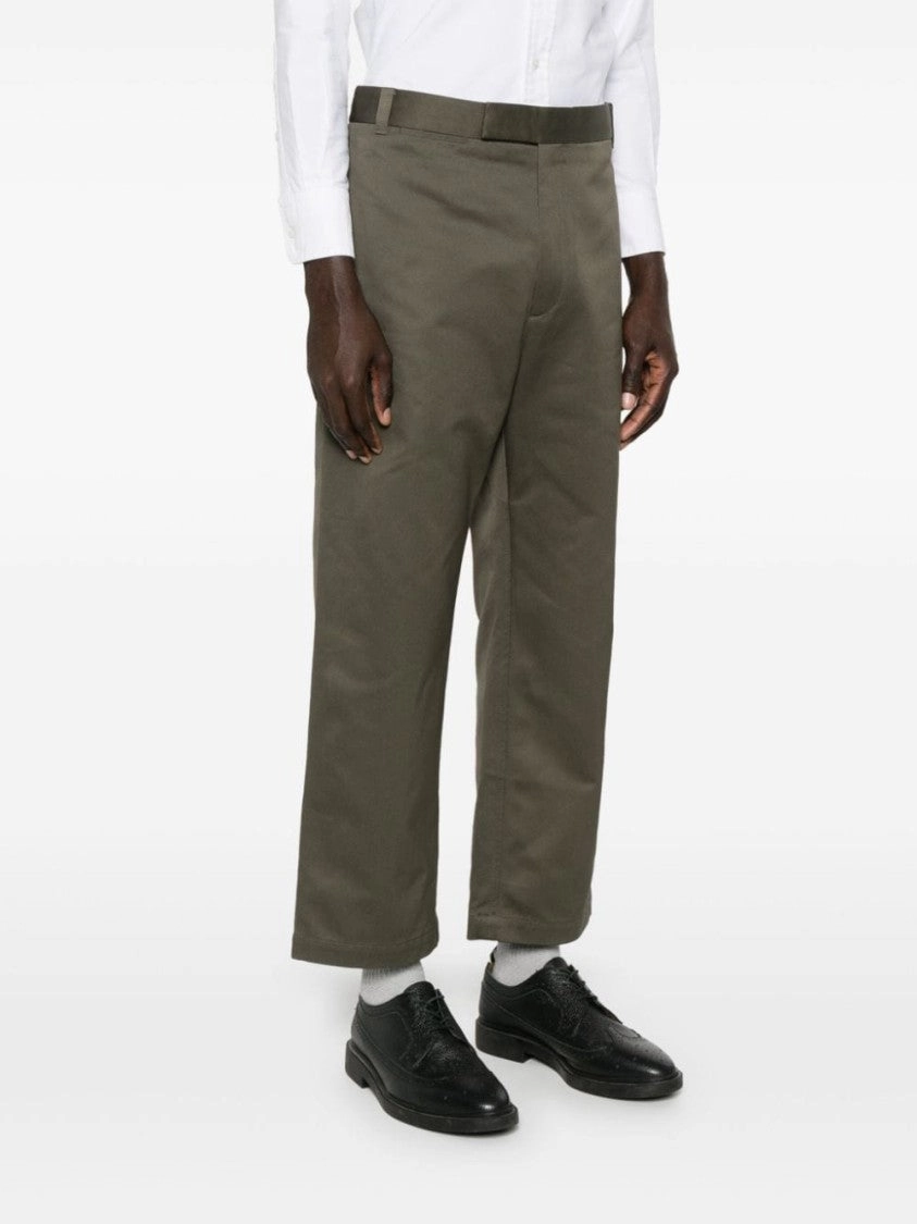 Khaki Green Cropped Trousers