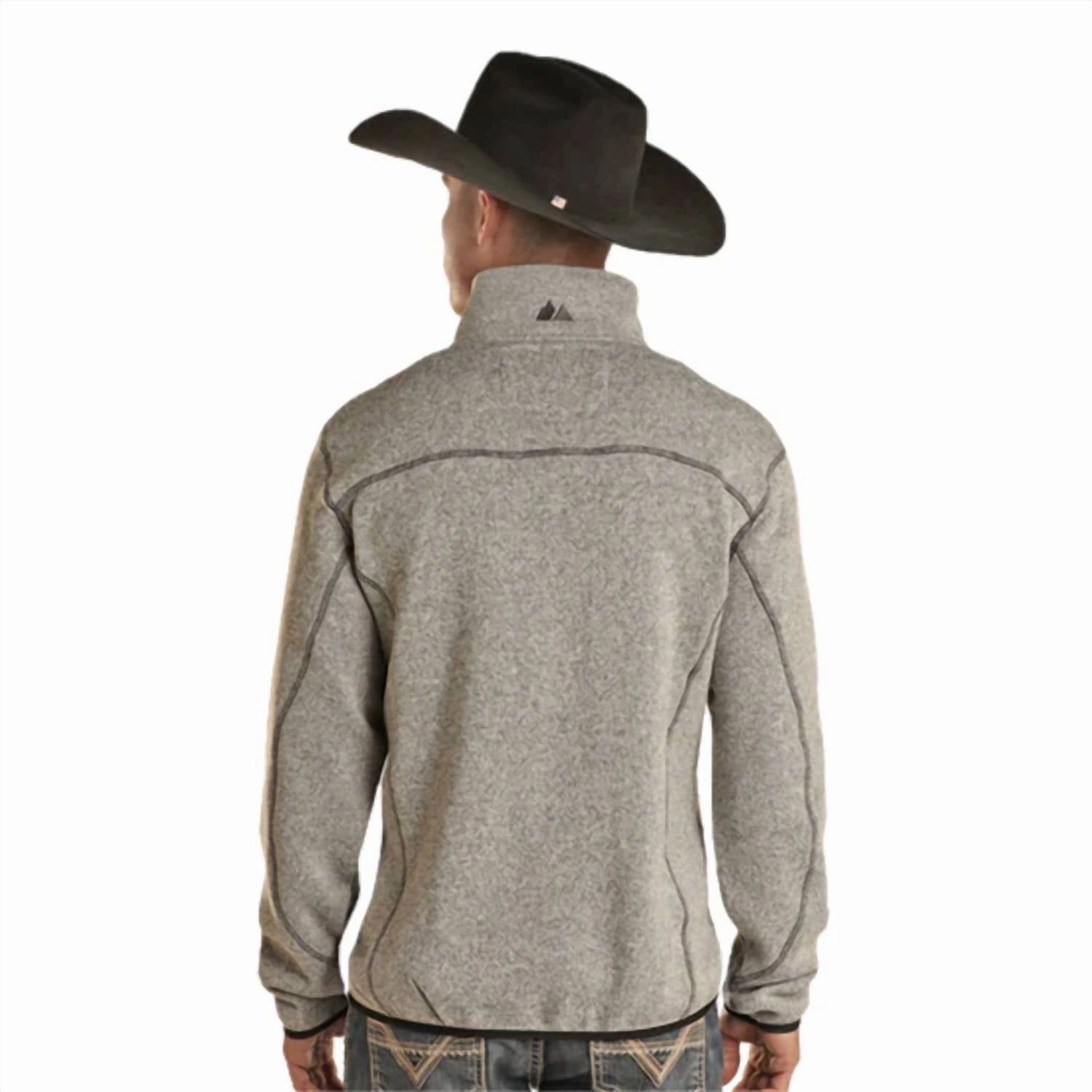 Knit Melange 1/4 Zip Pullover In Grey