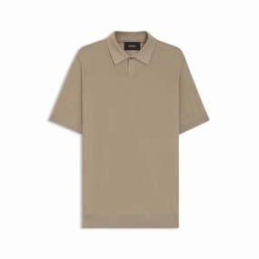 Knit polo in merino wool with natural stretch cashmere sweaters sale