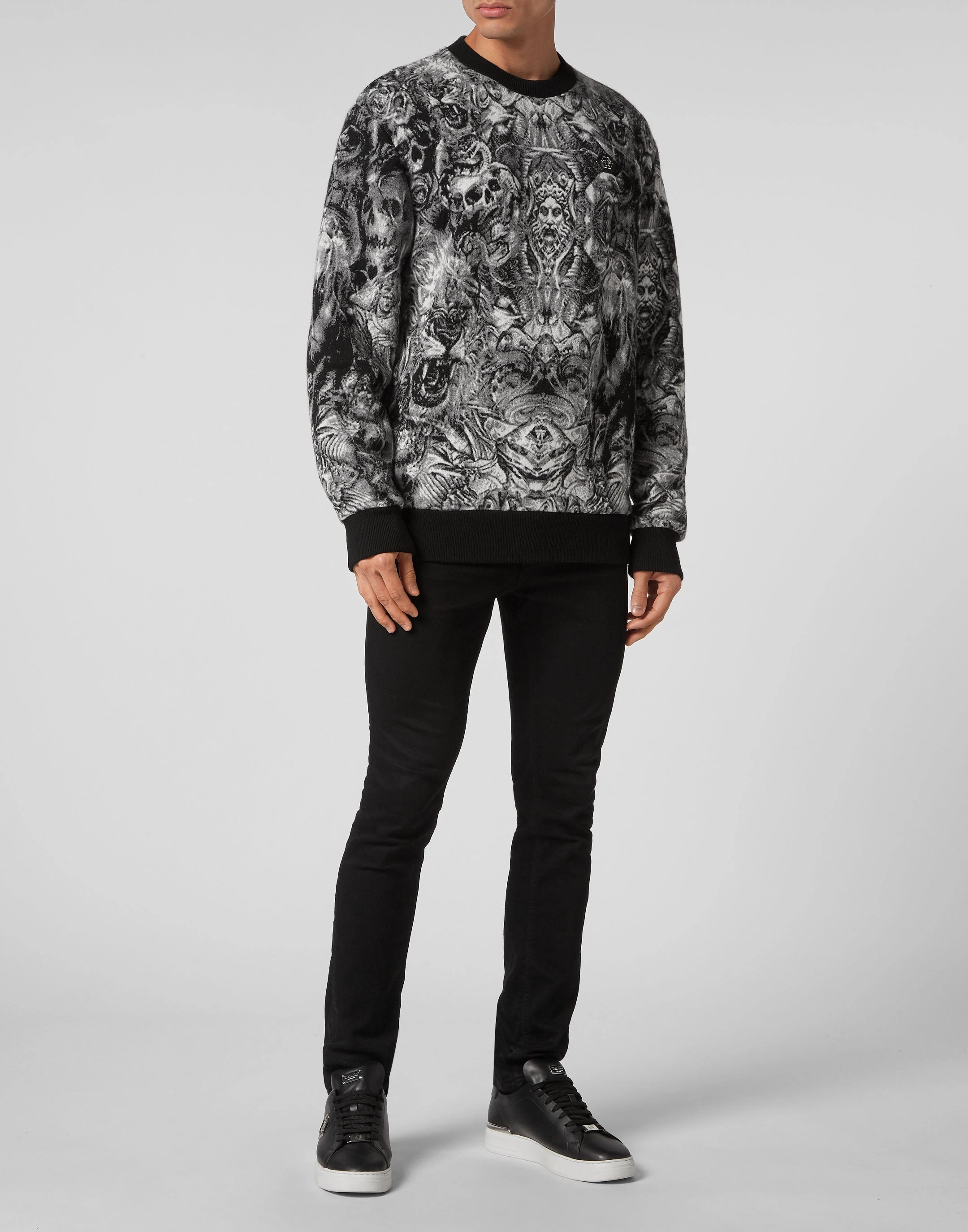 Knit Pullover Round Neck LS Tattoo