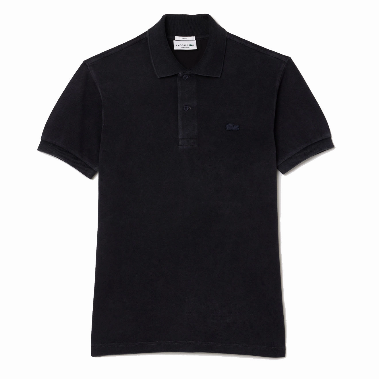 Lacoste Original L.12.12 Washed Effect Cotton Polo Shirt Black mens t-shirts outlet