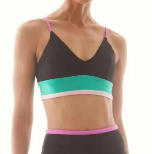 Laguna Stripe V Bra In Black/multi Activewear Womens - yoga pants clearance
