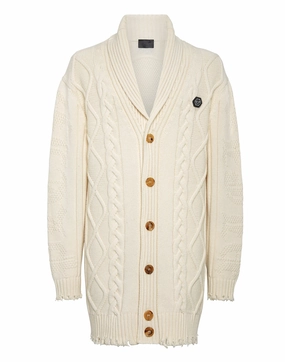 Lambswool Cardigan Skull&amp;Bones chunky knit discount