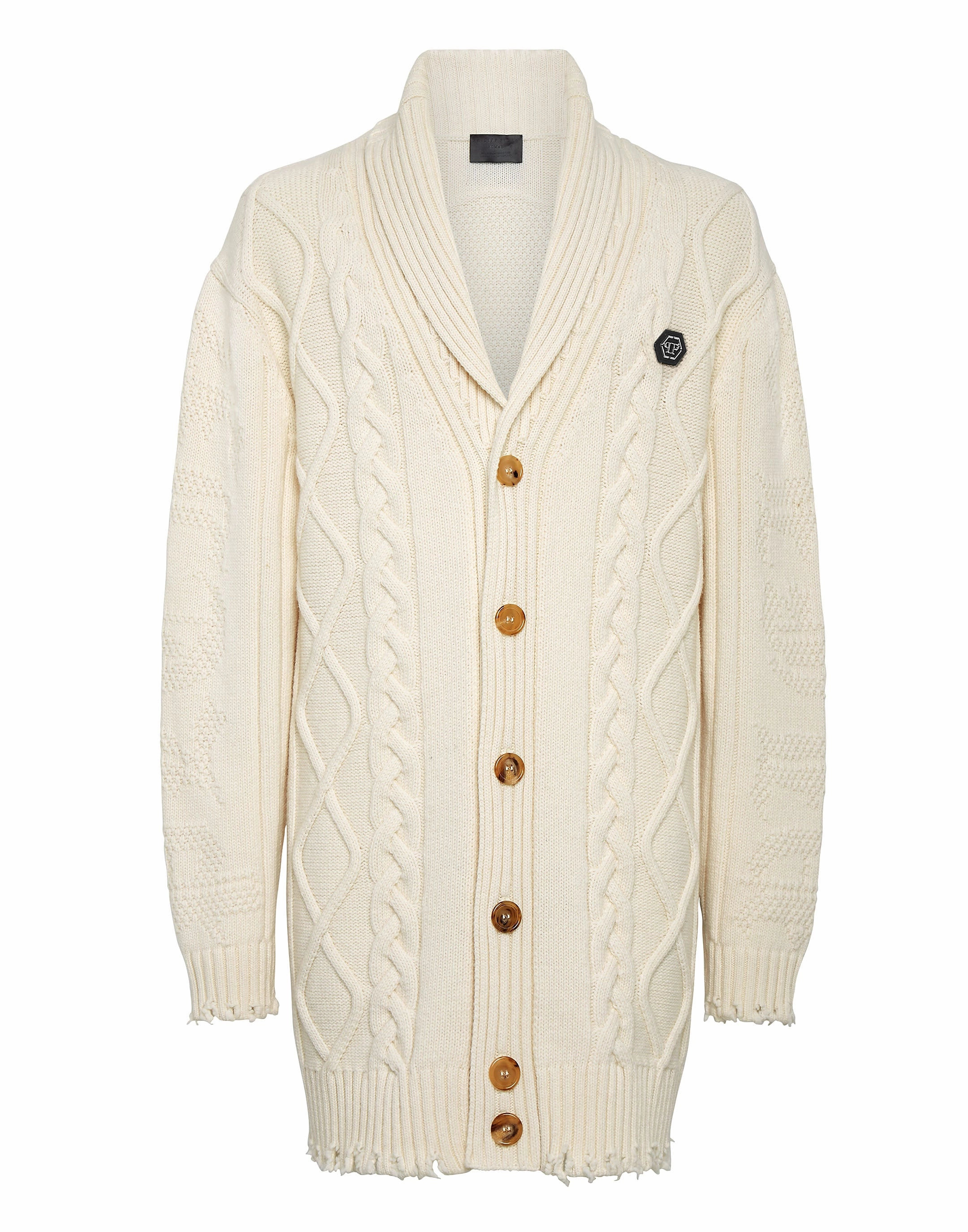 Lambswool Cardigan Skull&amp;Bones chunky knit discount