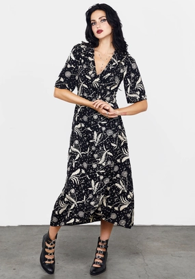 Lana Wrap Midaxi Dress Dresses Womens - beach dresses cheap
