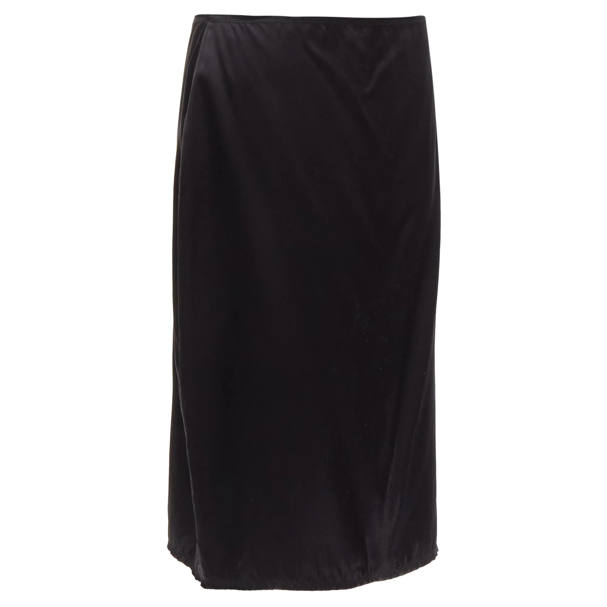 Lanvin silk raw edge fabric button low waist midi skirt
