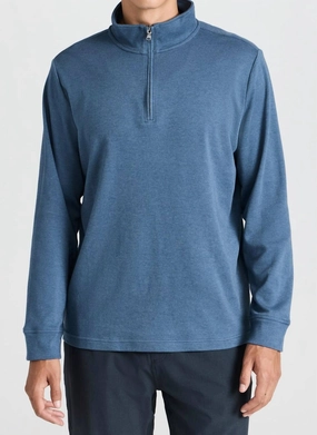 Larchmont Quarter Zip Sweater In Navy turtleneck sweaters sale