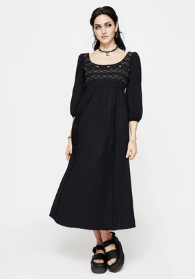 Larissa Hand Embroidered Smocked Midaxi Dress Dresses Womens - summer dresses discount