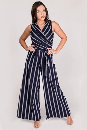 Last Tango Jumpsuit - Navy/White womens gowns outlet