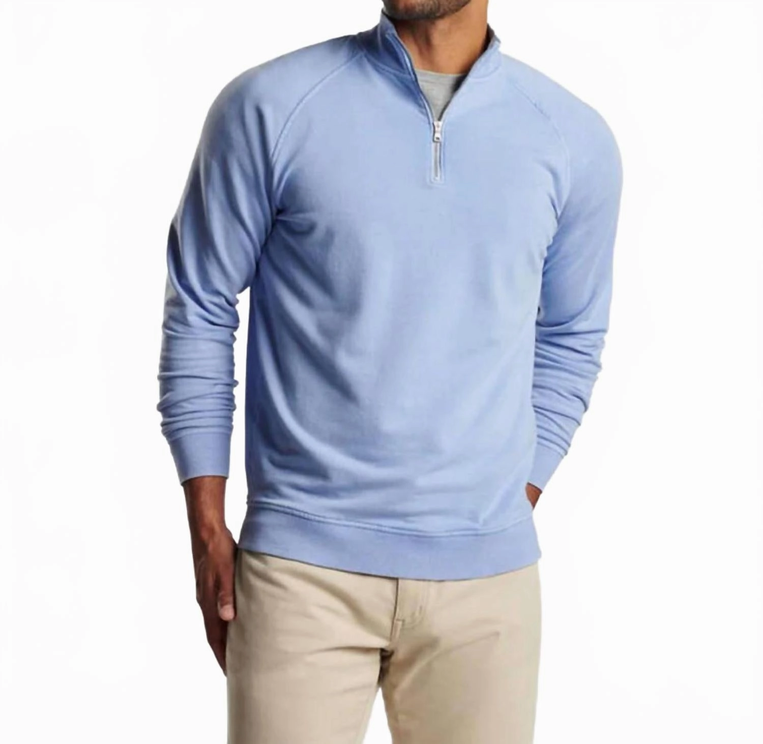 Lava Wash Zip Sweater In Lakeside