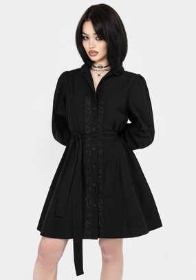 Letavia Embroidered Mini Shirt Dress Dresses Womens - beach dresses cheap