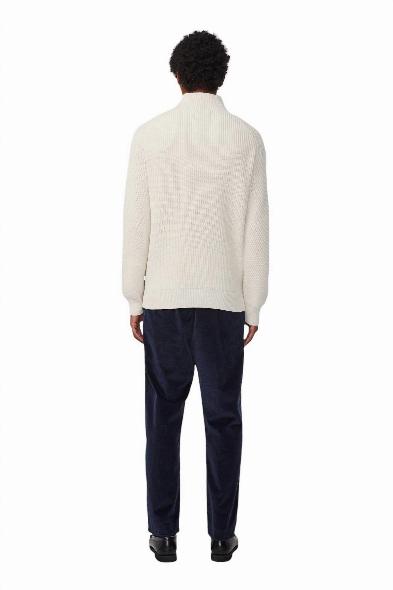 Liam Mock Neck Sweater In Natural Mel