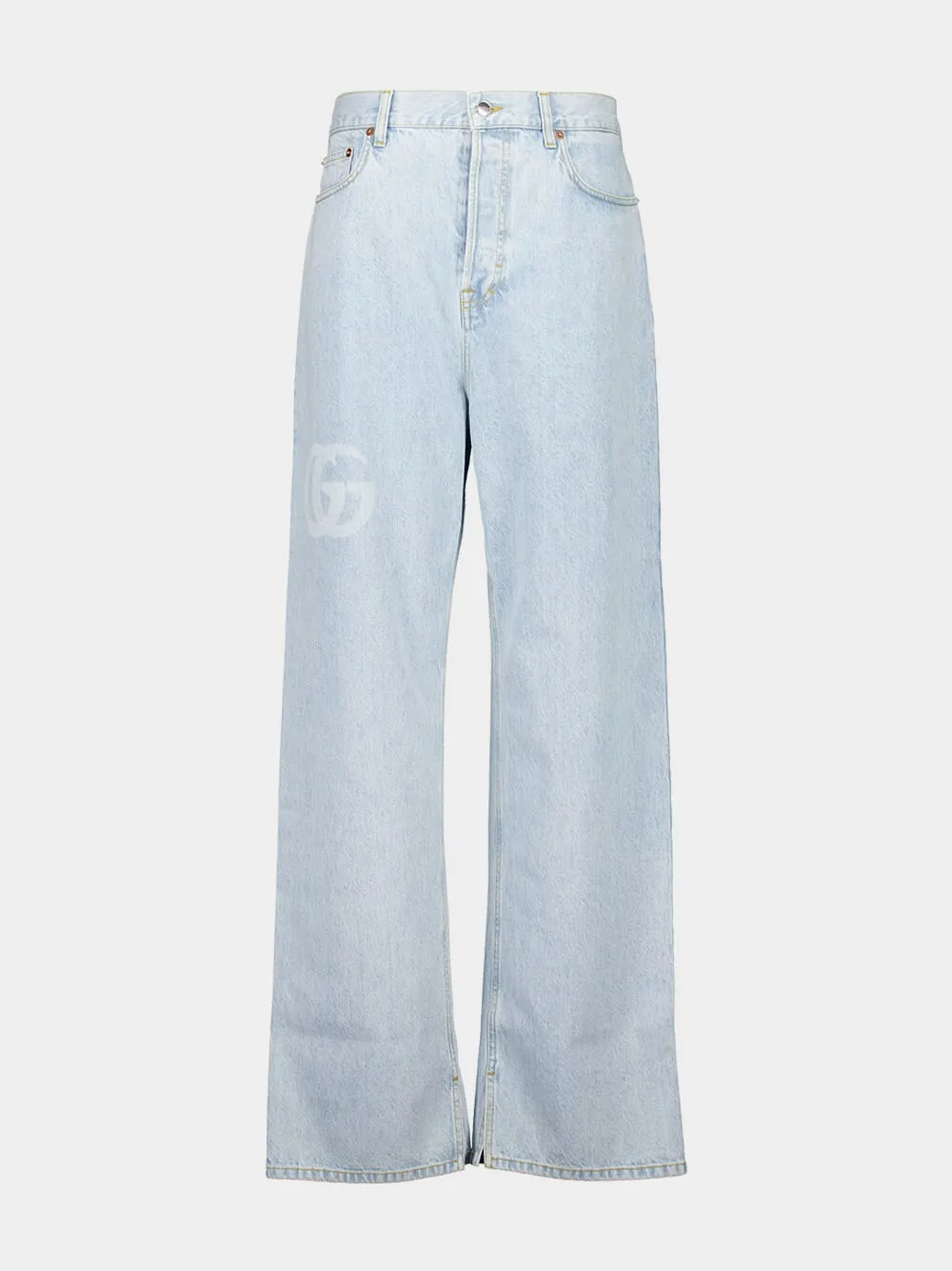 Light Blue Baggy Fit Bleached Jeans Bottoms Mens - cheap mens shorts online