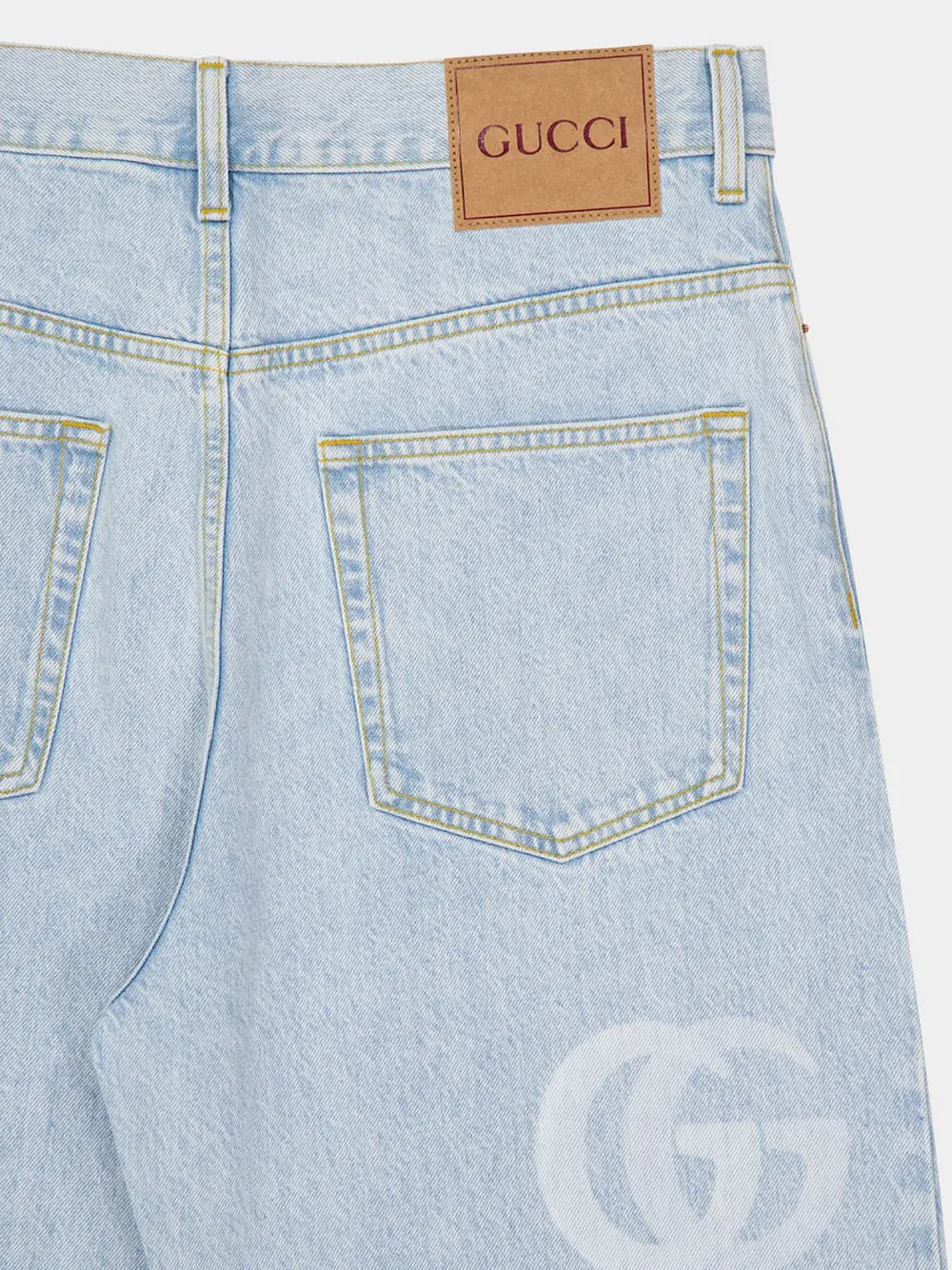 Light Blue Baggy Fit Bleached Jeans