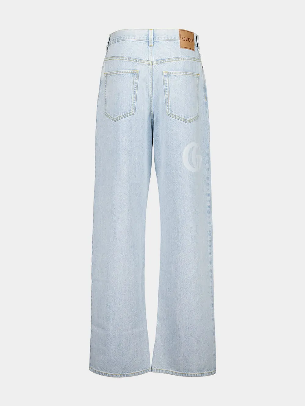 Light Blue Baggy Fit Bleached Jeans