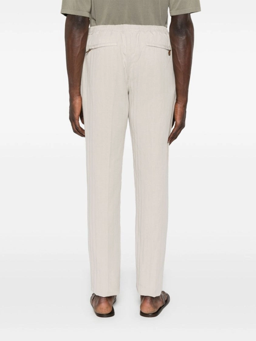 Light Grey Trousers With Elasticated Waistband