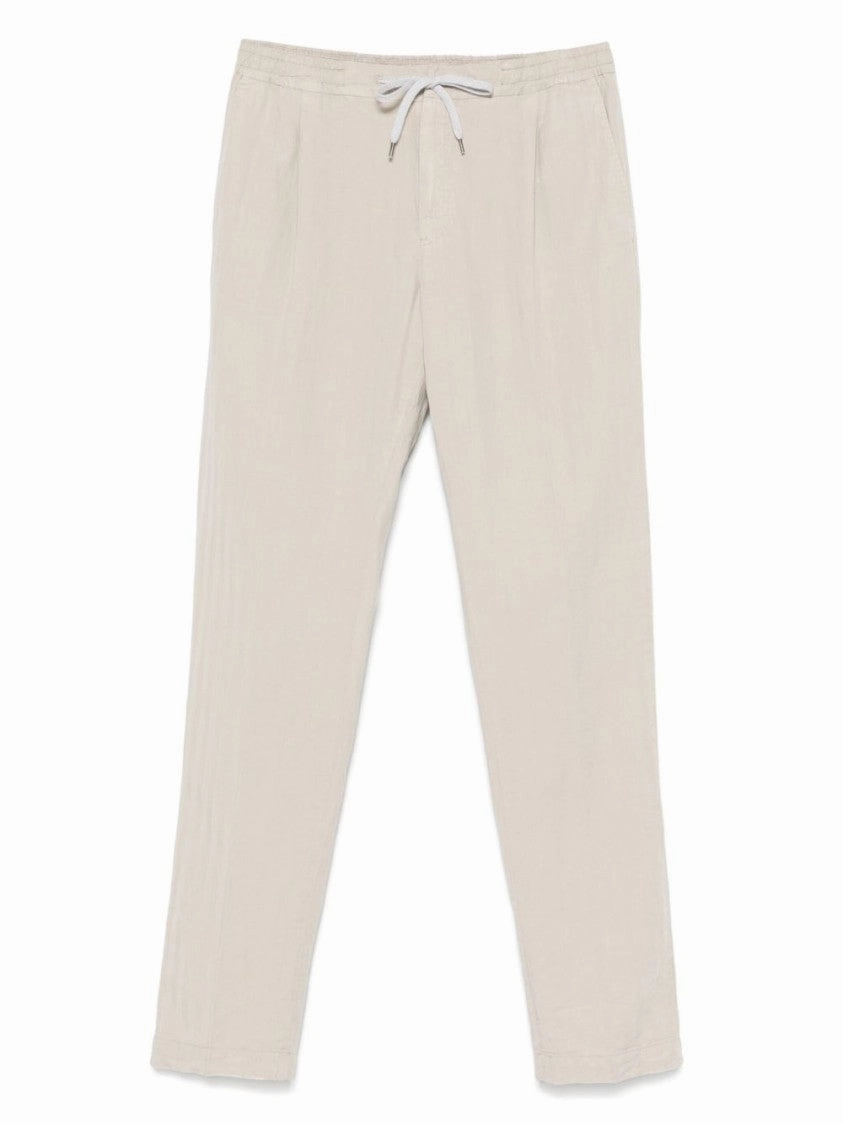 Light Grey Trousers With Elasticated Waistband