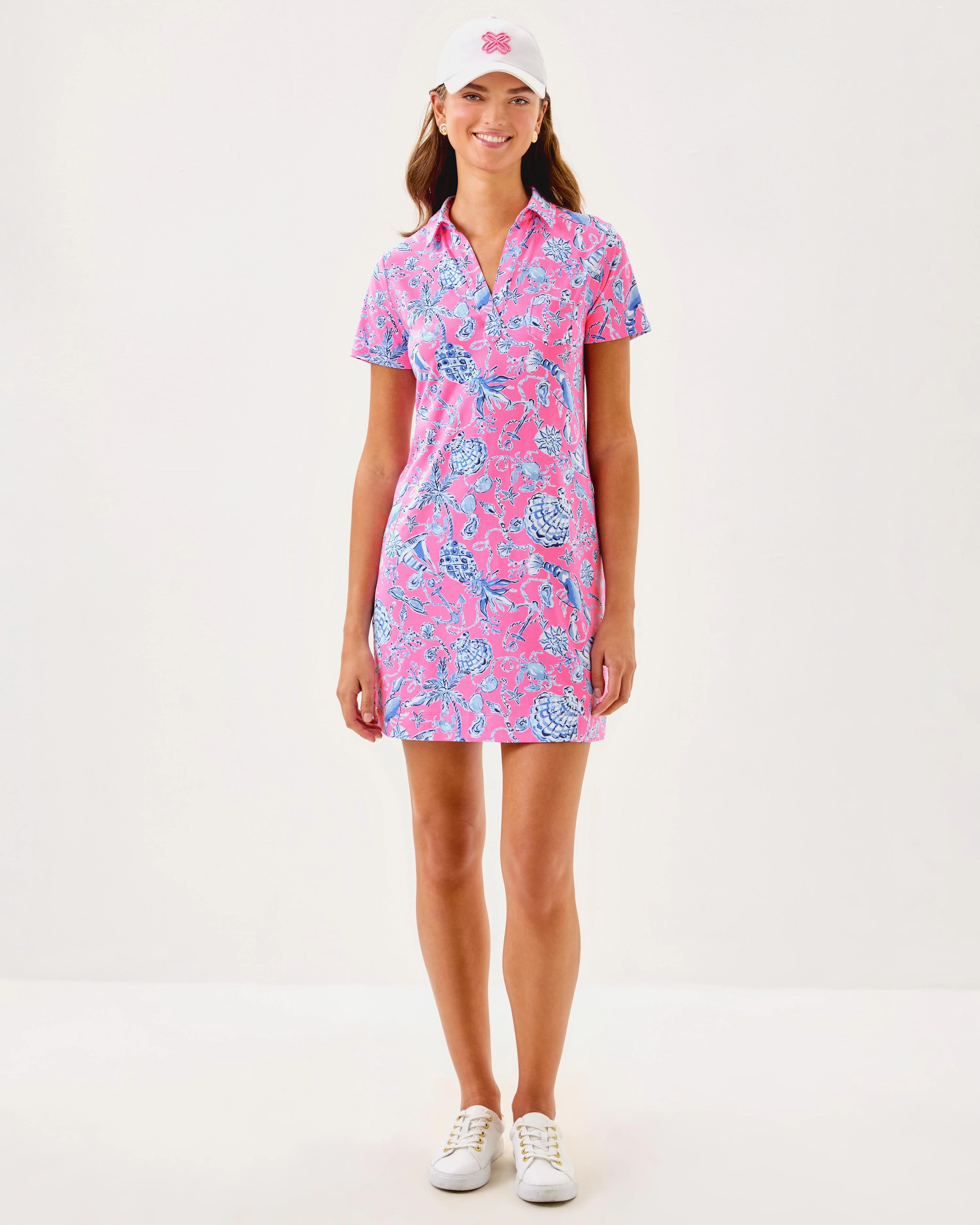Lilly Pulitzer Dune Short Sleeve Dress - Rousseau Pink - Barefoot Beachcombers