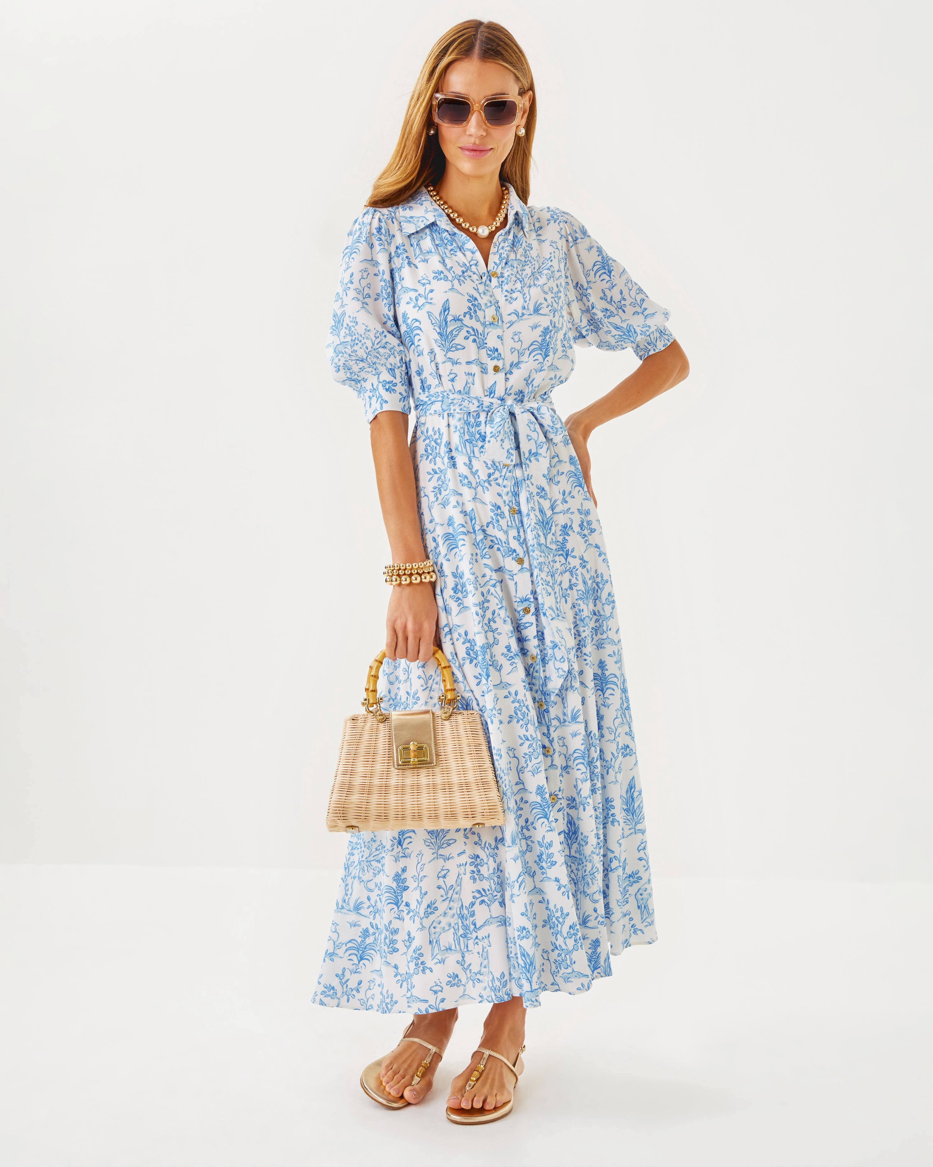 Lilly Pulitzer Larkyn Midi Shirtdress - Resort White Tall Tales