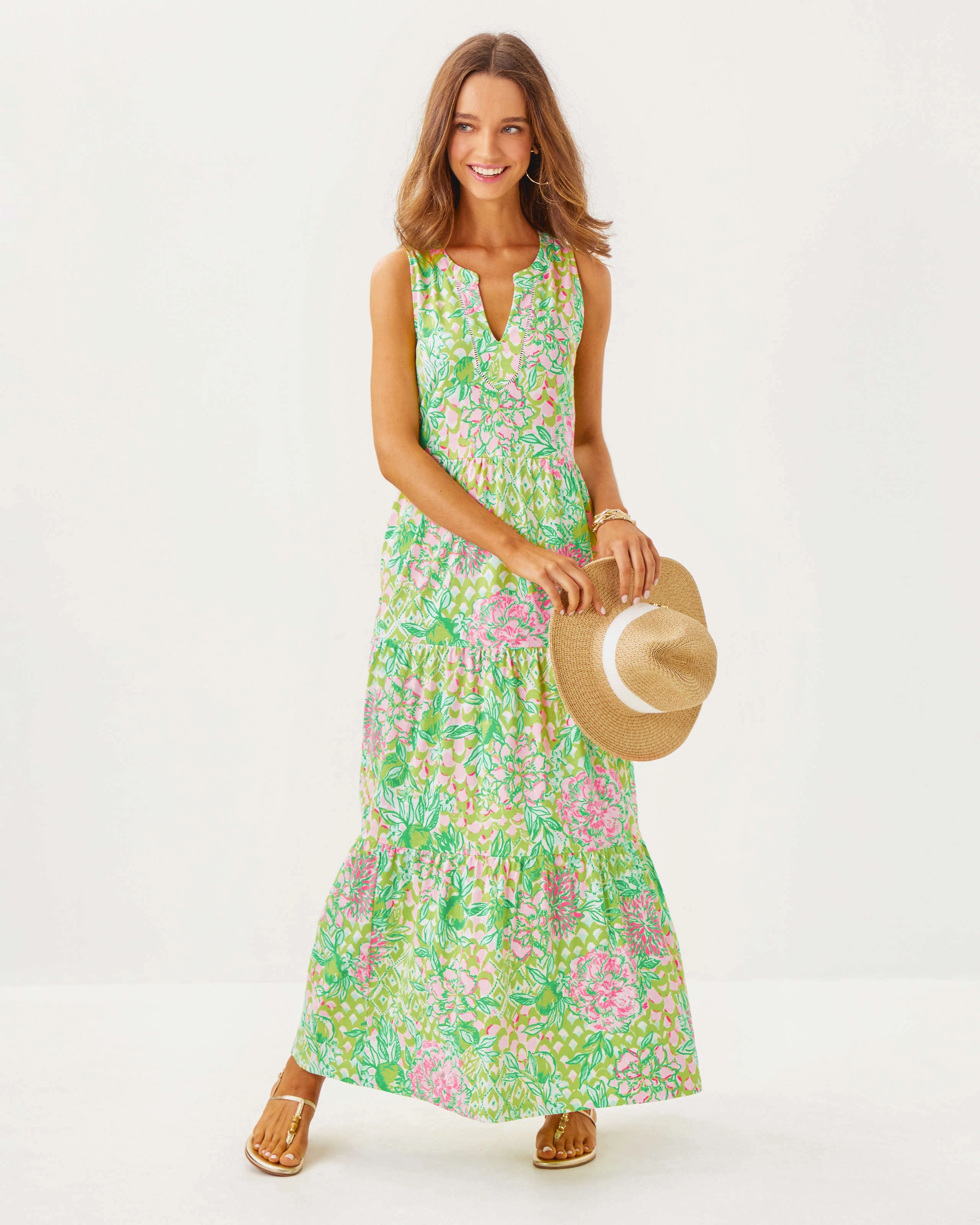 Lilly Pulitzer Sydnee Maxi Dress - Fauna Green - Lime Feeling Good