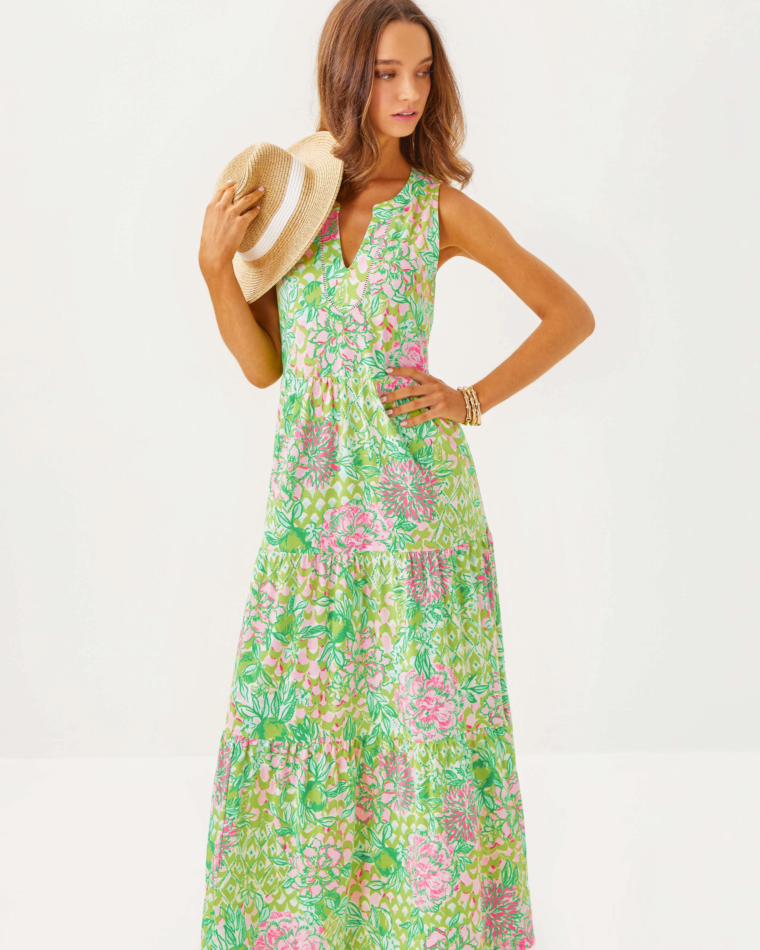 Lilly Pulitzer Sydnee Maxi Dress - Fauna Green - Lime Feeling Good