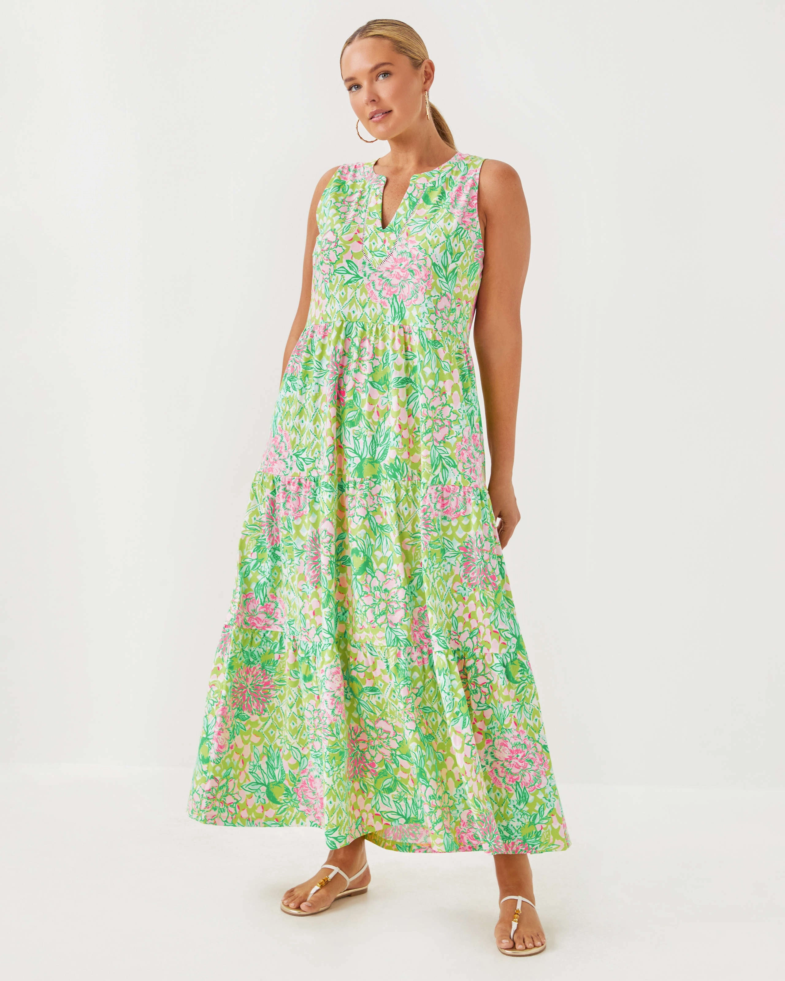 Lilly Pulitzer Sydnee Maxi Dress - Fauna Green - Lime Feeling Good