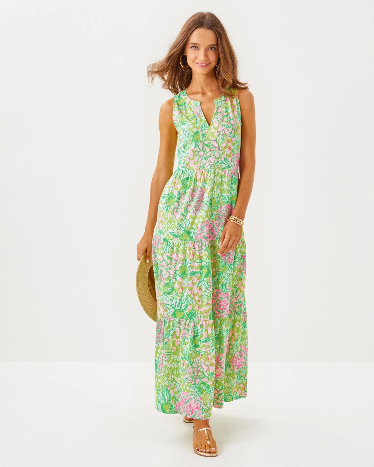 Lilly Pulitzer Sydnee Maxi Dress - Fauna Green - Lime Feeling Good cheap womens dresses