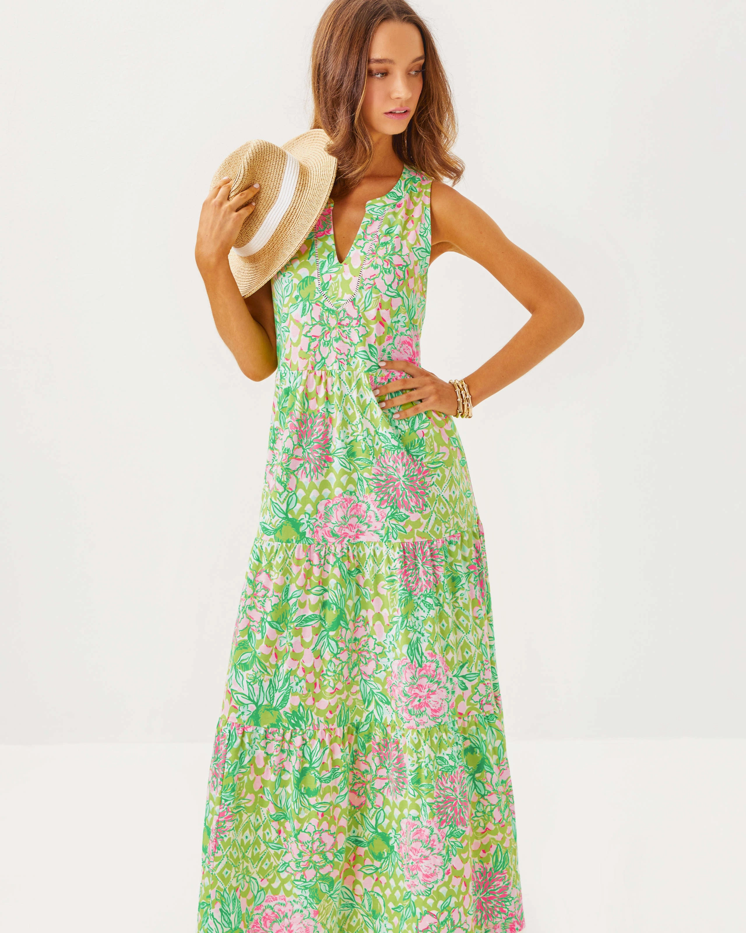 Lilly Pulitzer Sydnee Maxi Dress - Fauna Green - Lime Feeling Good