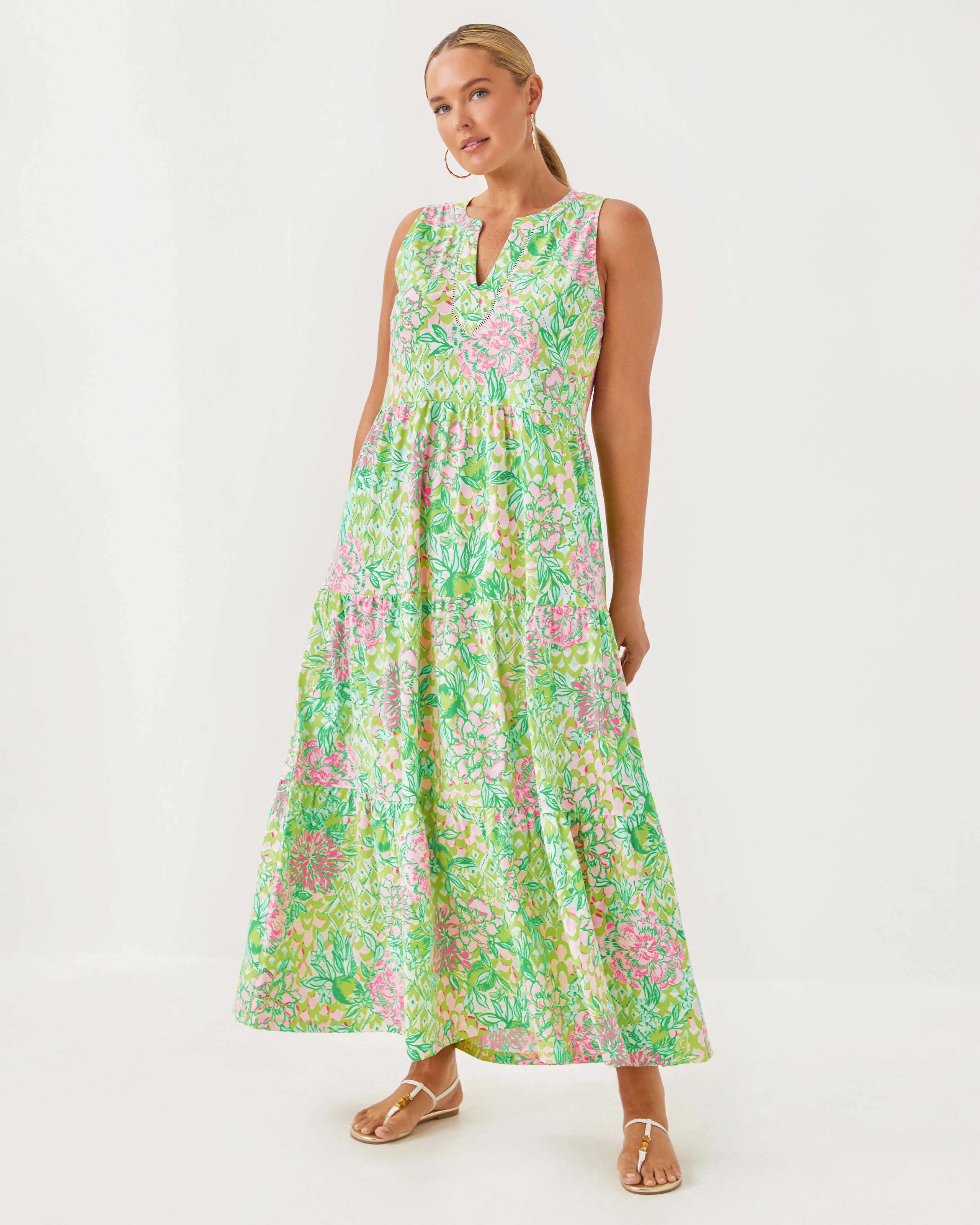 Lilly Pulitzer Sydnee Maxi Dress - Fauna Green - Lime Feeling Good