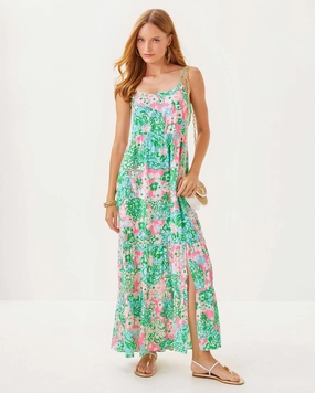 Lilly Pulitzer Teresa Maxi Dress - Multi - Plumes In Bloom womens gowns outlet