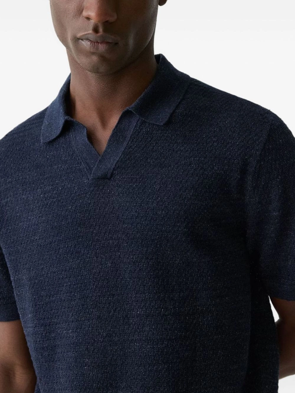 Linen-Blend Polo Shirt