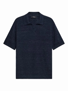 Linen-Blend Polo Shirt discount mens shirts