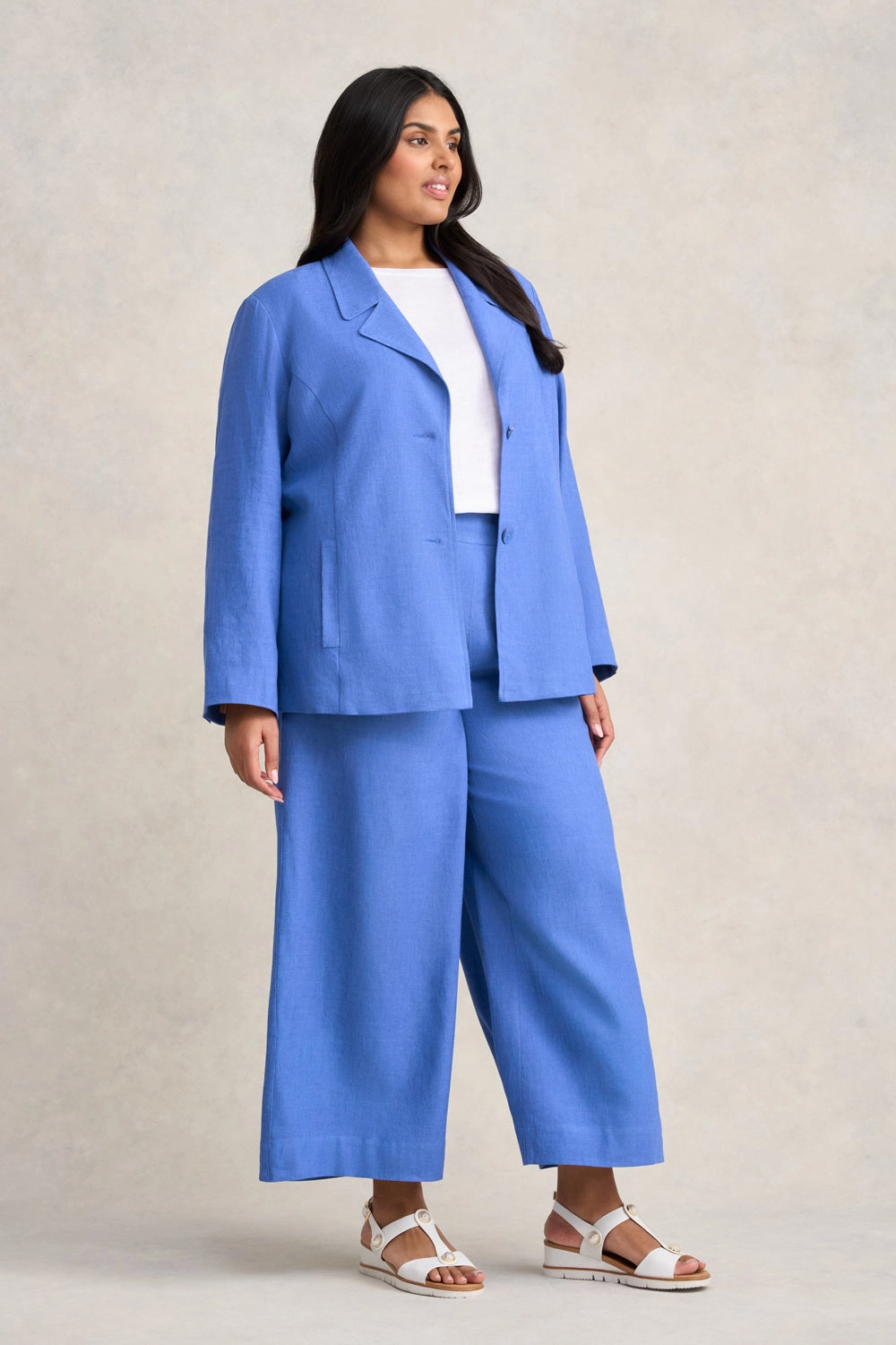 Linen Jacket - Cobalt Cross Dye