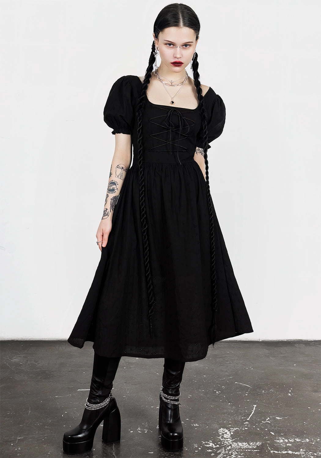 Litha Lace Up Broderie Midi Dress Dresses Womens - beach dresses cheap