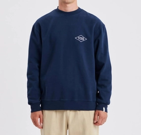 Local Crew Sweater In Worker Blue turtleneck sweaters sale
