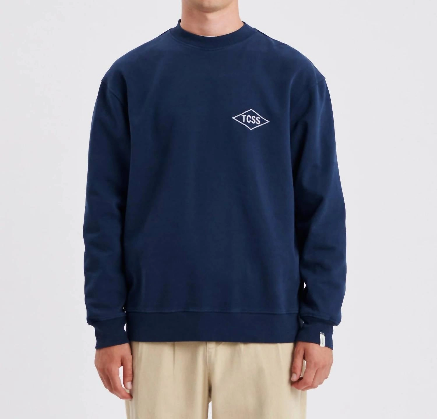 Local Crew Sweater In Worker Blue turtleneck sweaters sale