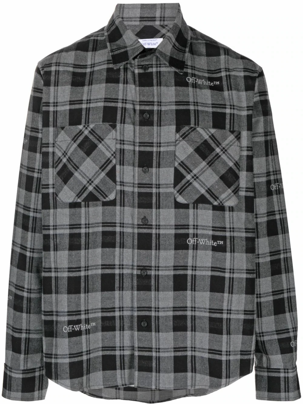 Logo-Embroidered Checked Cotton Shirt mens polos clearance